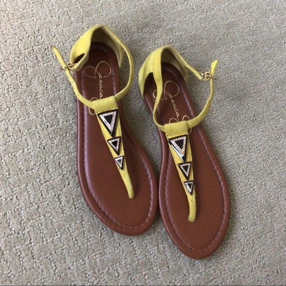 Jessica Simpson Yellow and Brown Sandals